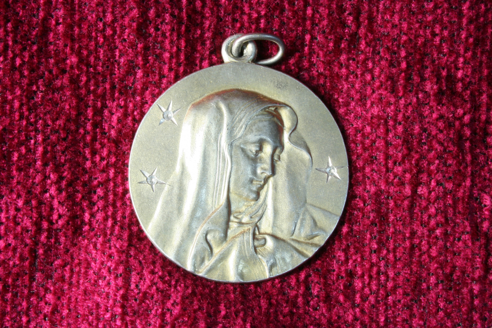 Antiques of la dolorosa medal brass