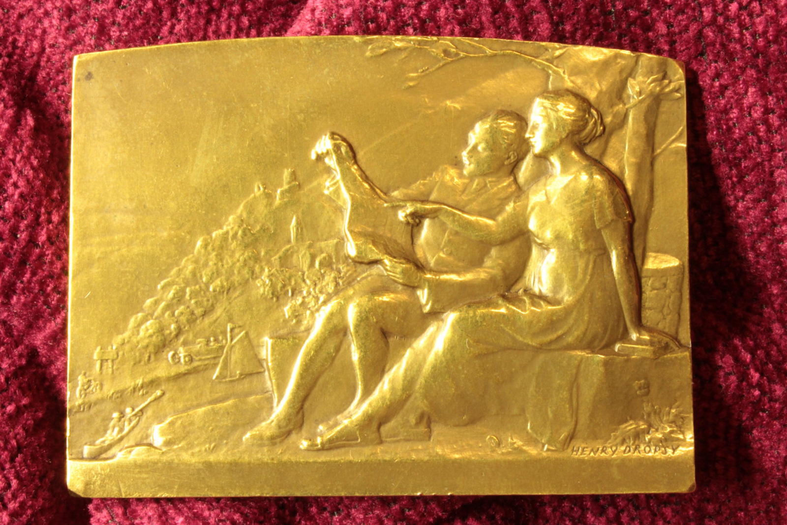 Antiques of touringclub de france plaque medal henry dropsy