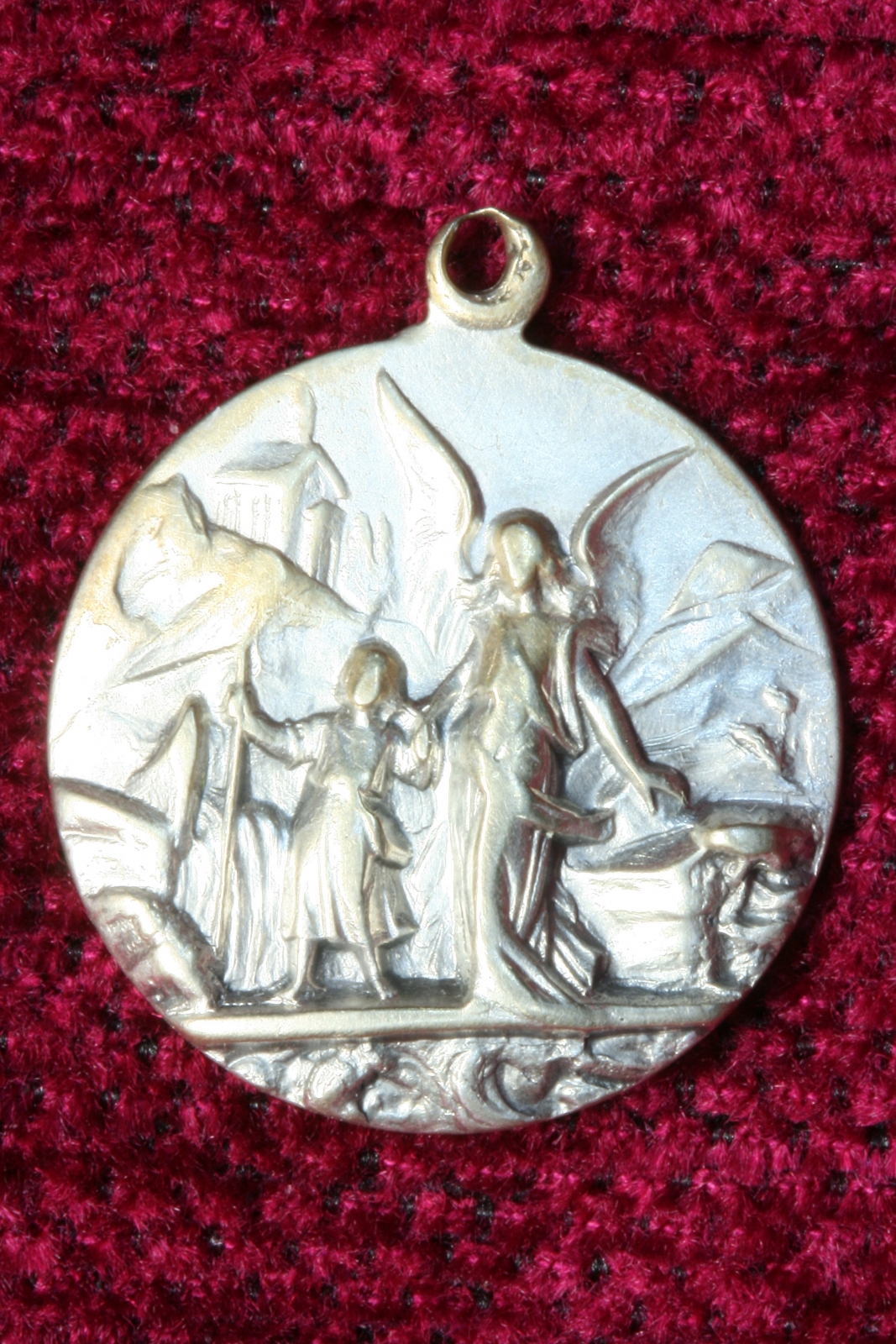 Antiques of guardian angel medal