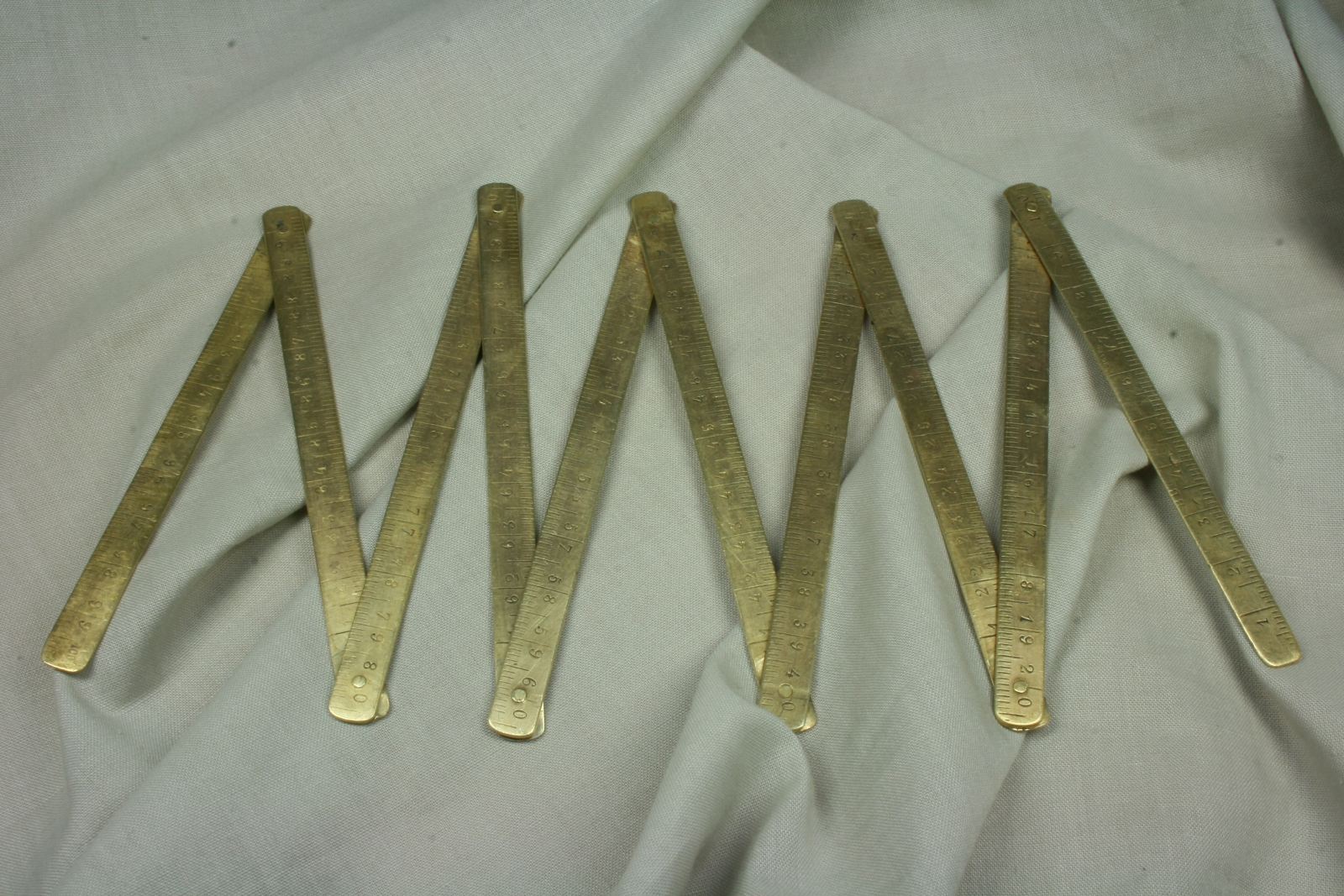Antiques of folding rule in cms meter brass