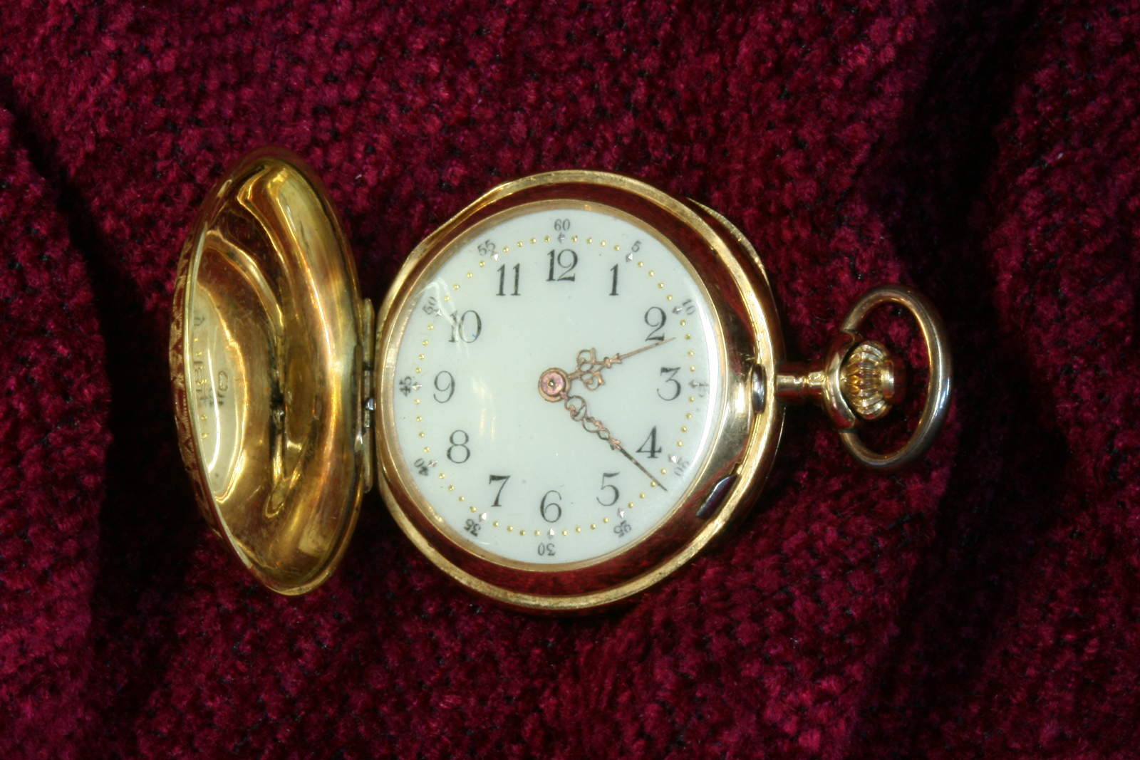 Antiques of lady is pocket watch gold enamel