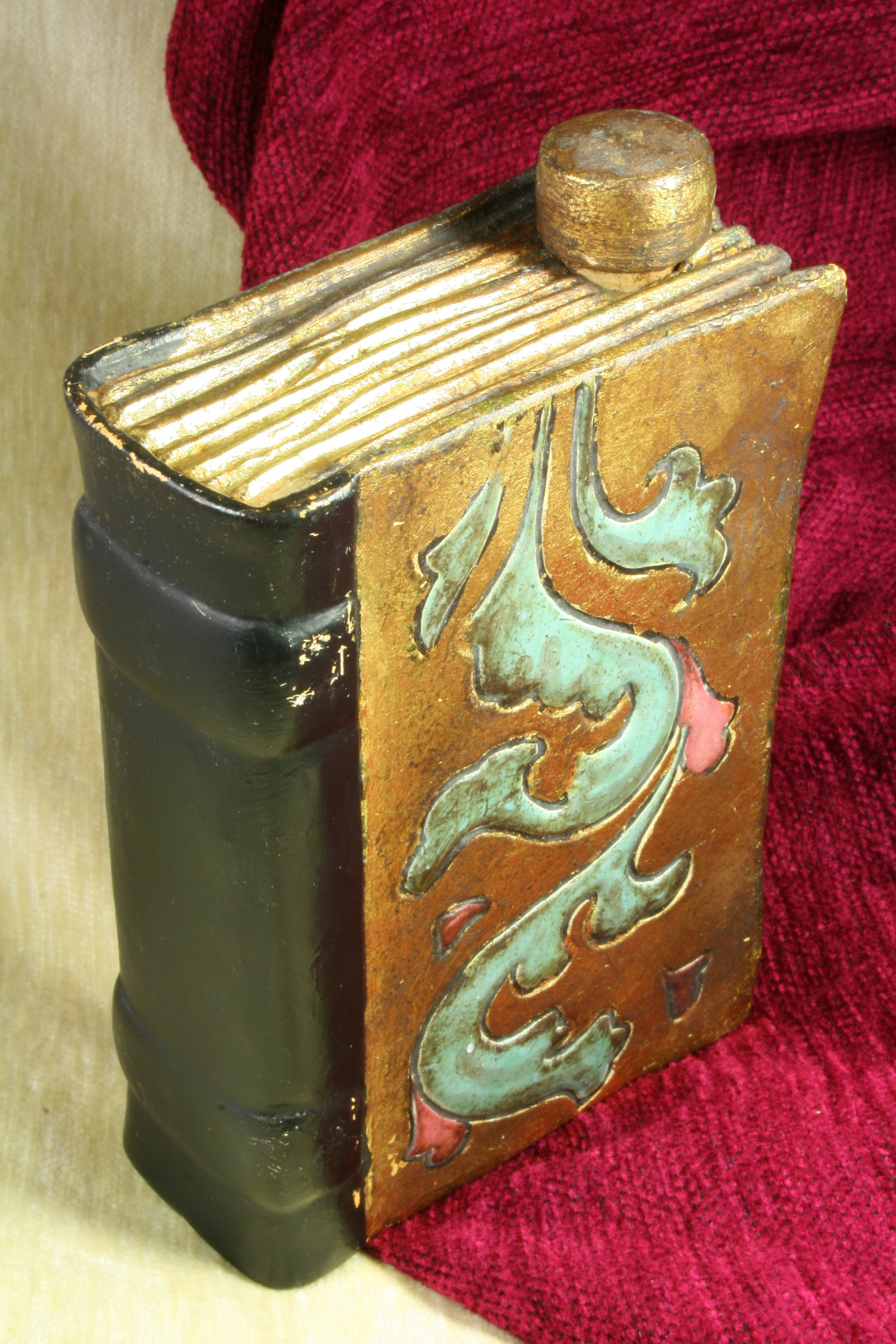 Antiques of bottle book of polychrome ceramics