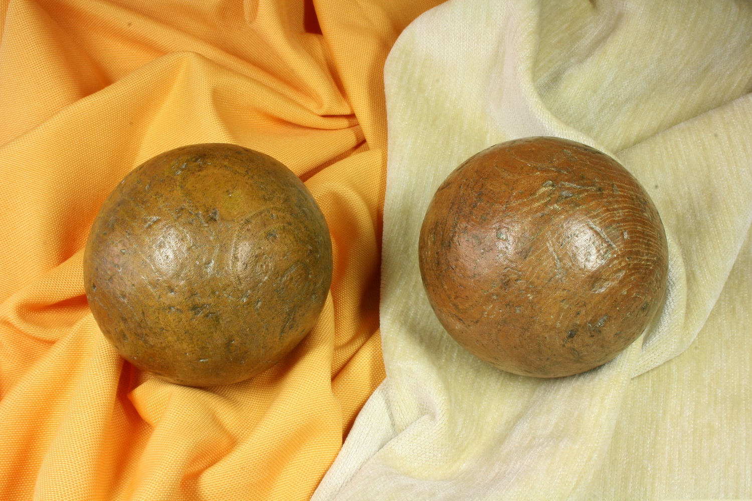 Antiques of pair of old wooden beads nineteenth