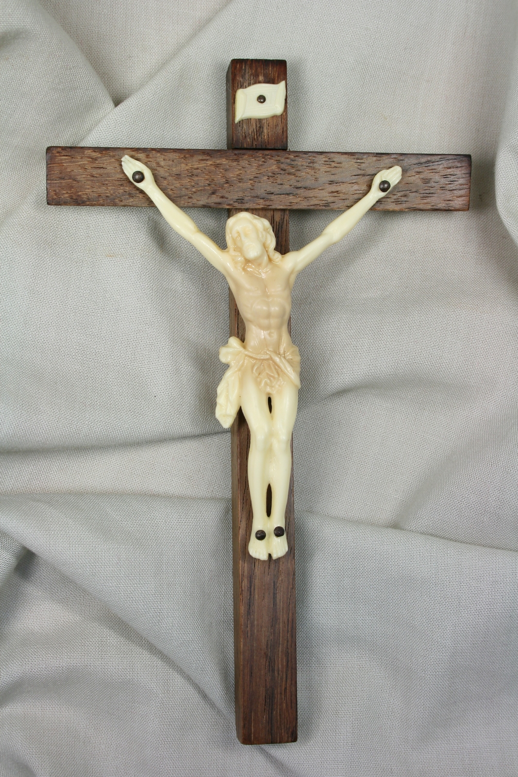 Antiques of crucifix wood and plastic