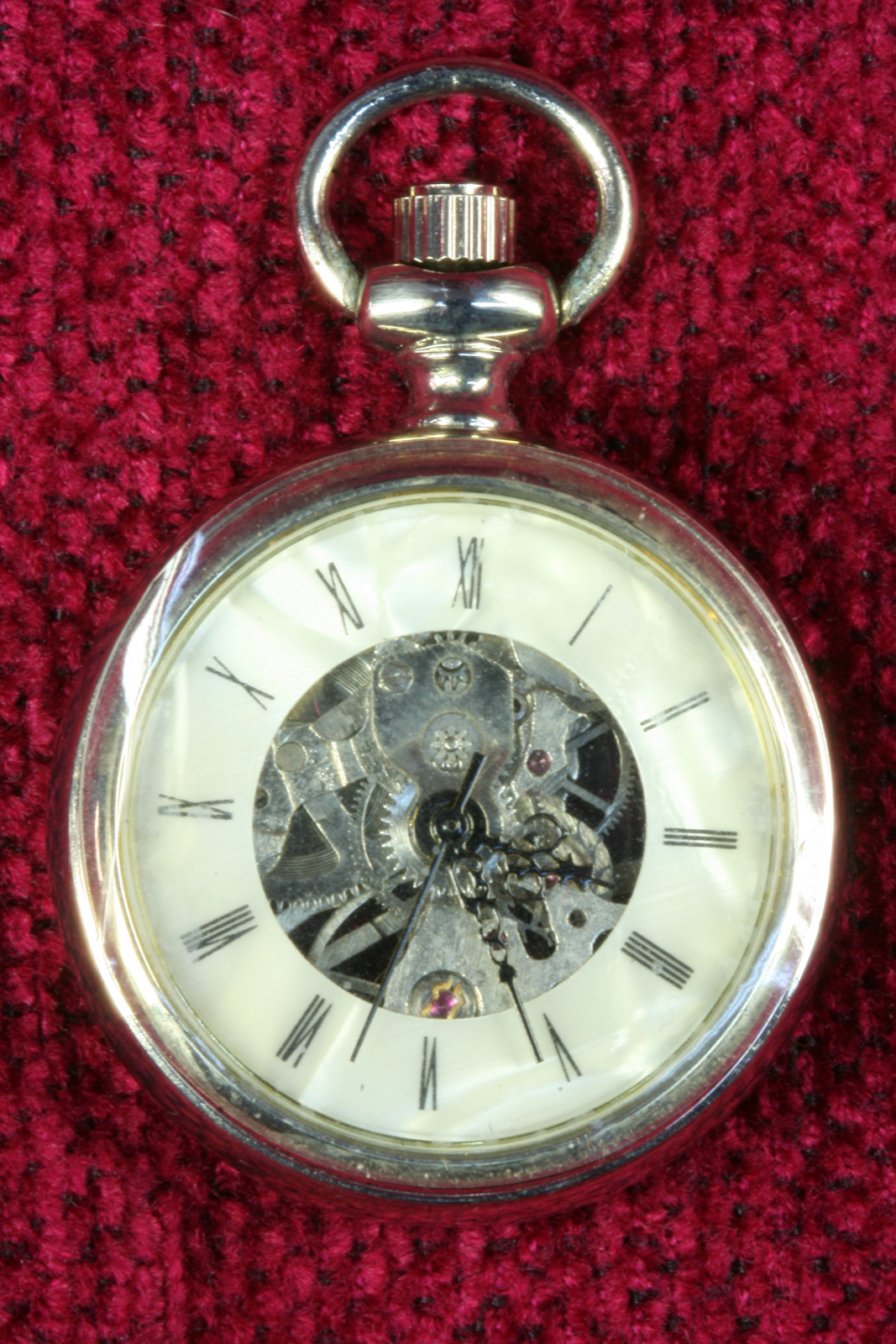 Antiques of skeleton pocket watch ruby movement