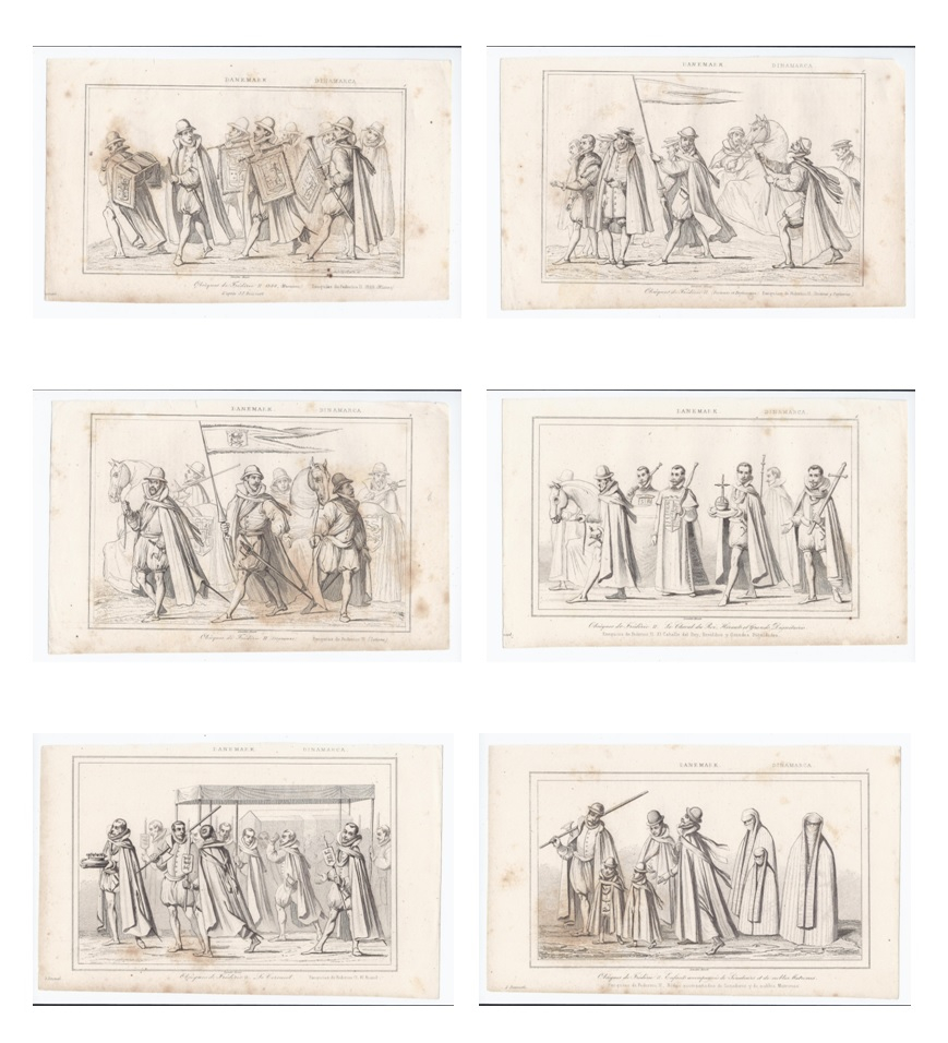 Antiques of engraving burial of federico i denmark in