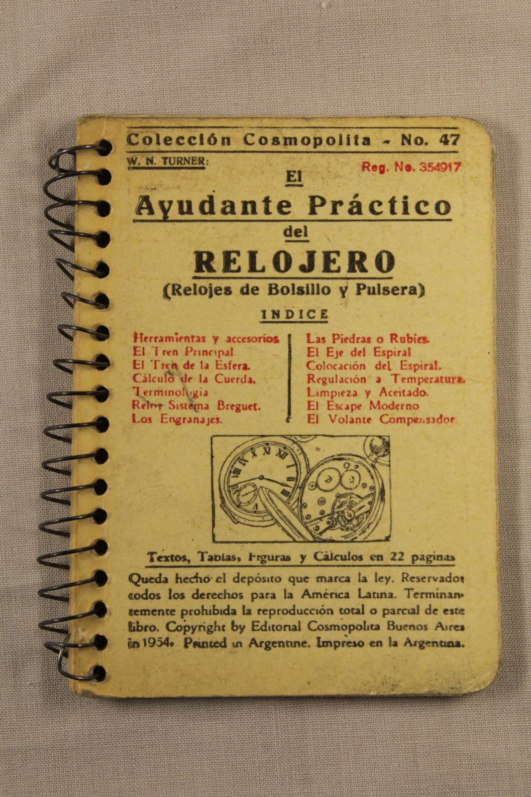 Antiguedades de libreta el ayudante practico del relojero