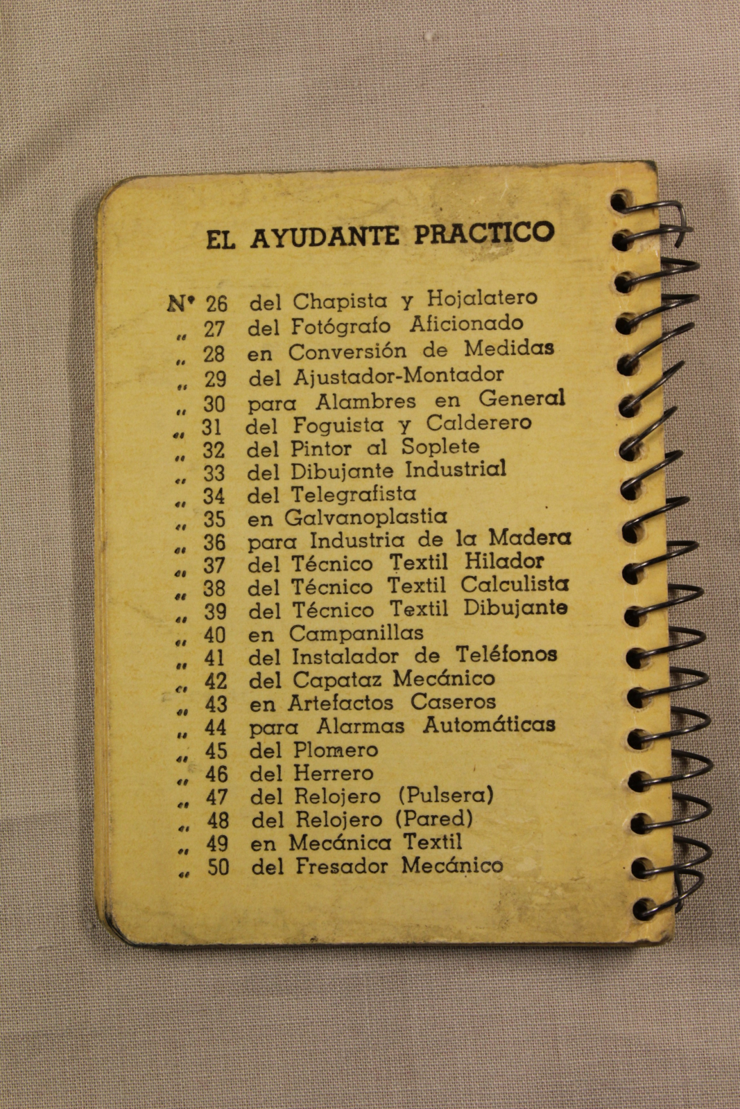 Libreta El Ayudante Práctico del Relojero