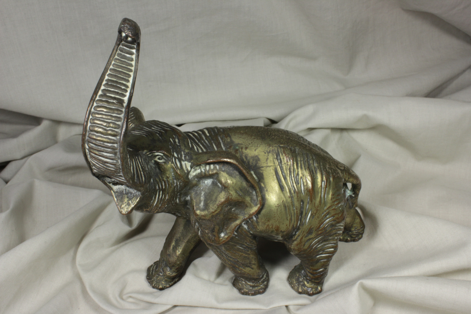 Antiques of resin elephant with silver plate