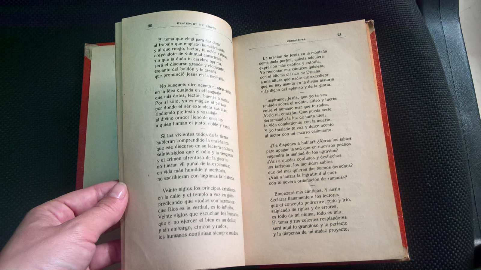 Libro Crisálidas. Poesías Espiritistas. Krainfort de Nínive. 1913