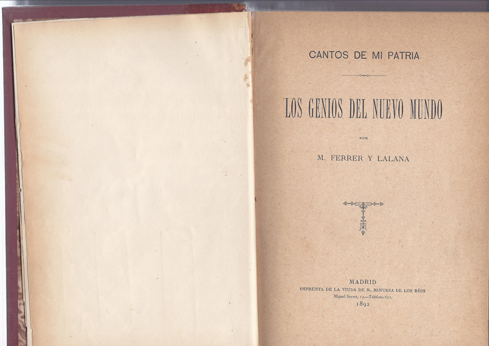 Antiques of book songs to my country the geniuses of the new world