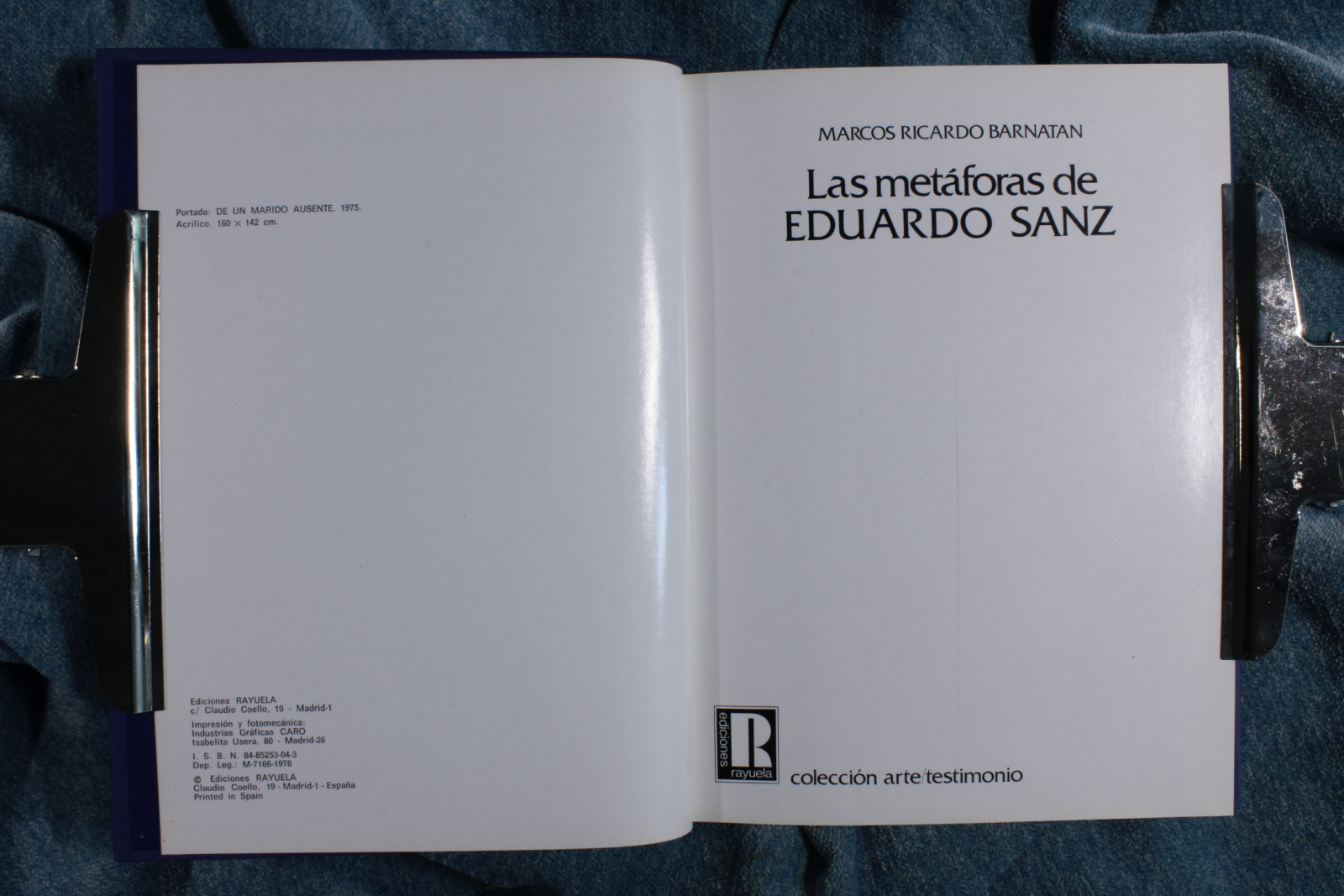 Libro Las metáforas de Eduardo Sanz. 1976 (t)