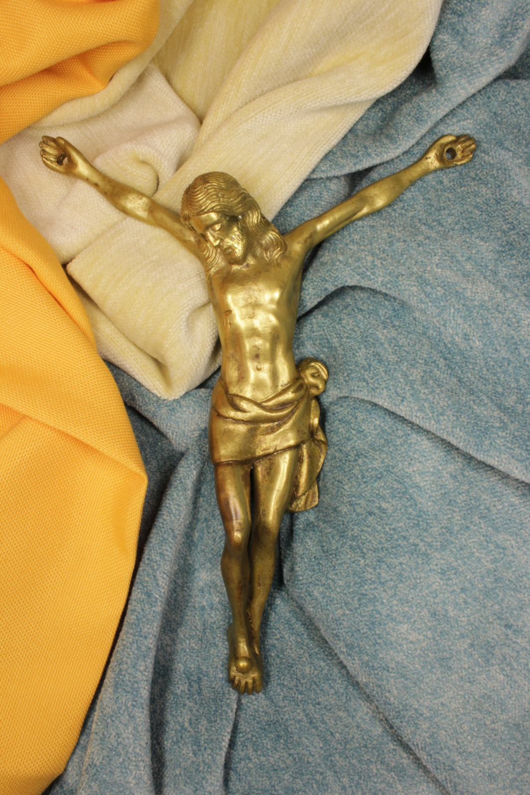 Antiques of christ golden bronze whole body