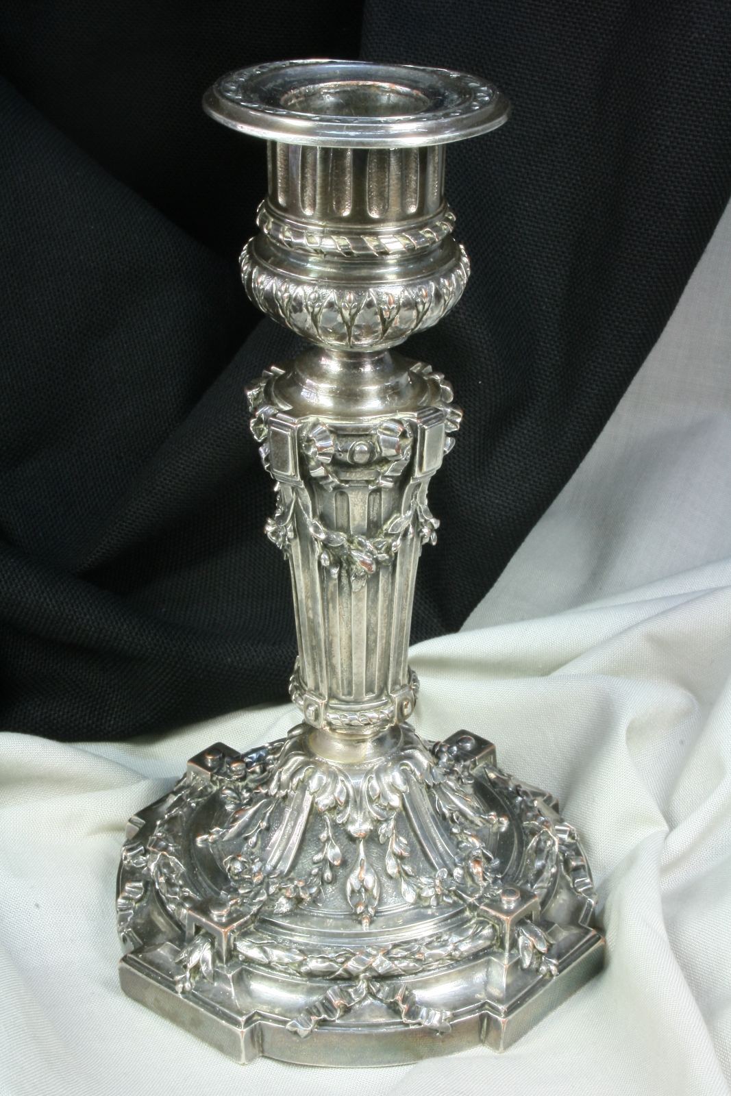 Antiguedades de candelabro cli½sico art nouveau modernista alpaca