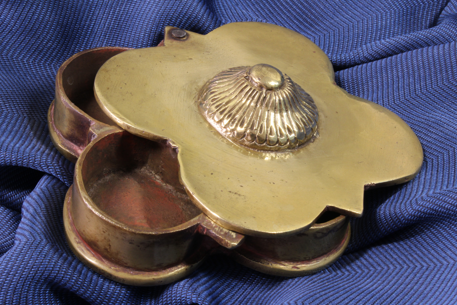 Antiques of hindu box of powders for offerings kumkuma