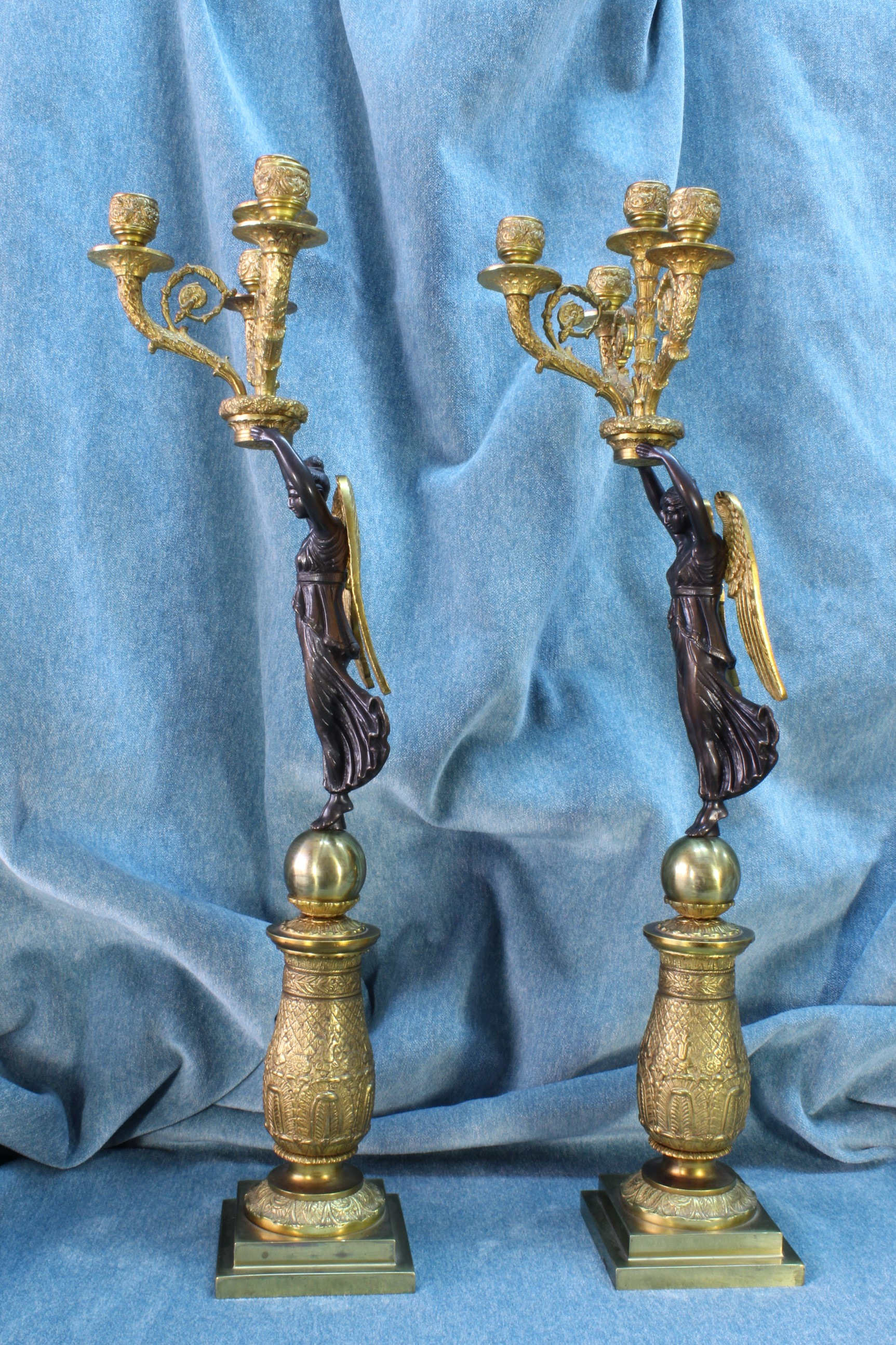 Pareja de candelabros estilo Imperio. S.XX