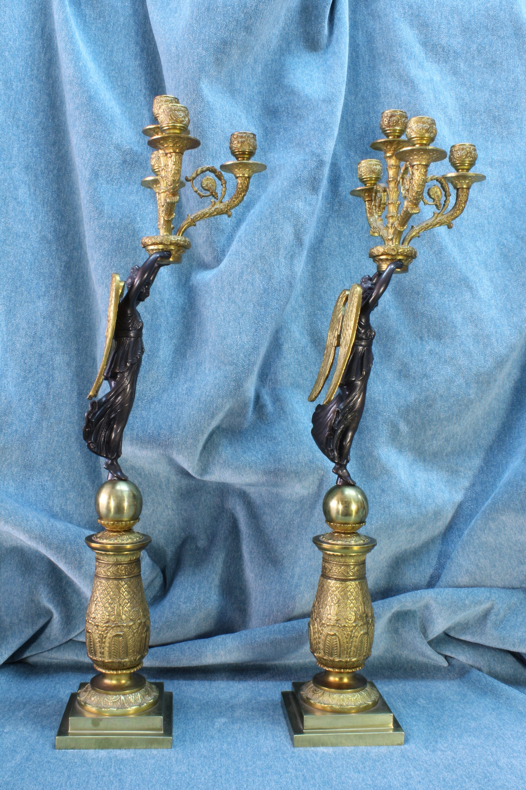 Pareja de candelabros estilo Imperio. S.XX