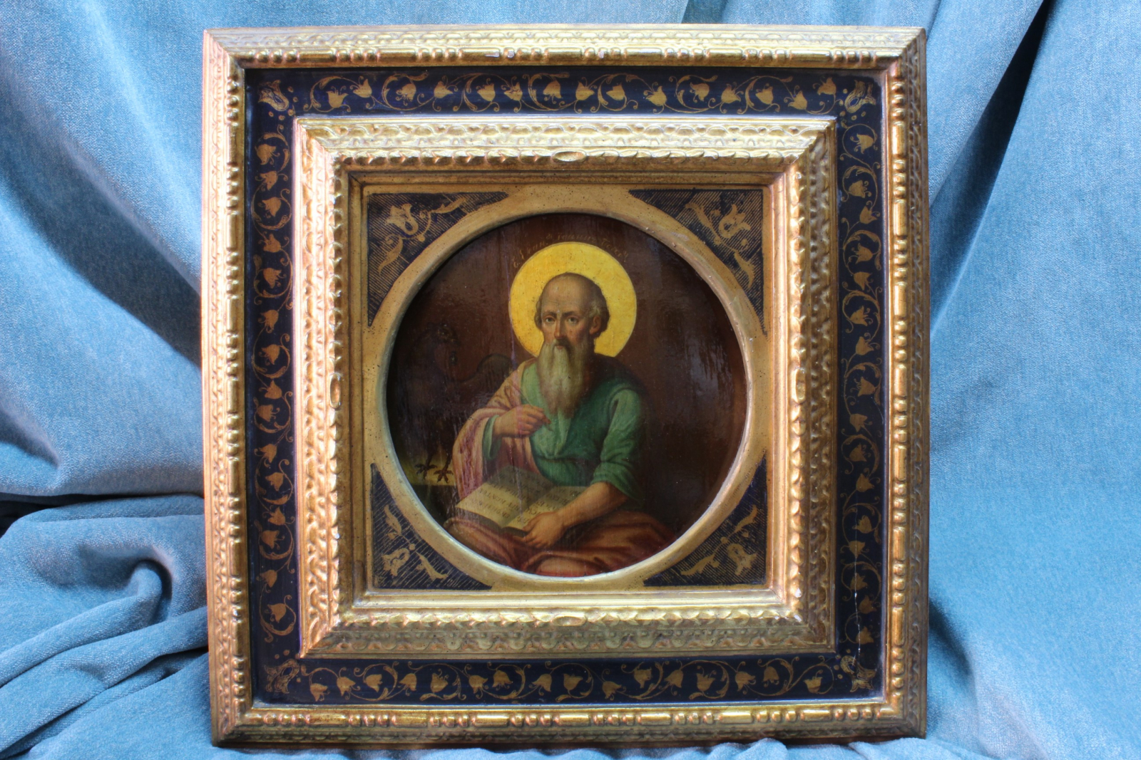 Antiques of russian icon of saint john the evangelist oil