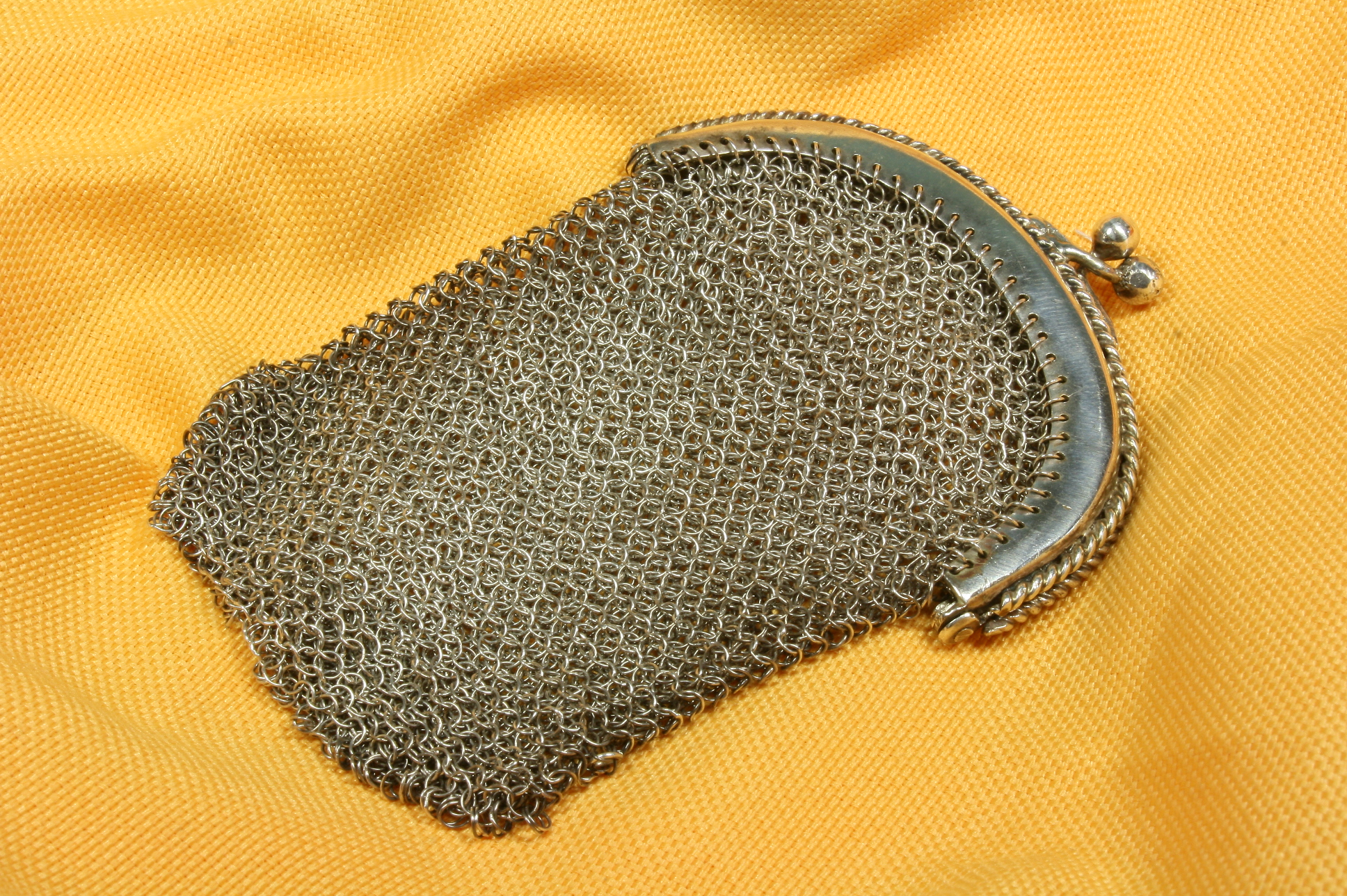 Bolso Monedero de malla. Plata. Vintage. S.XX