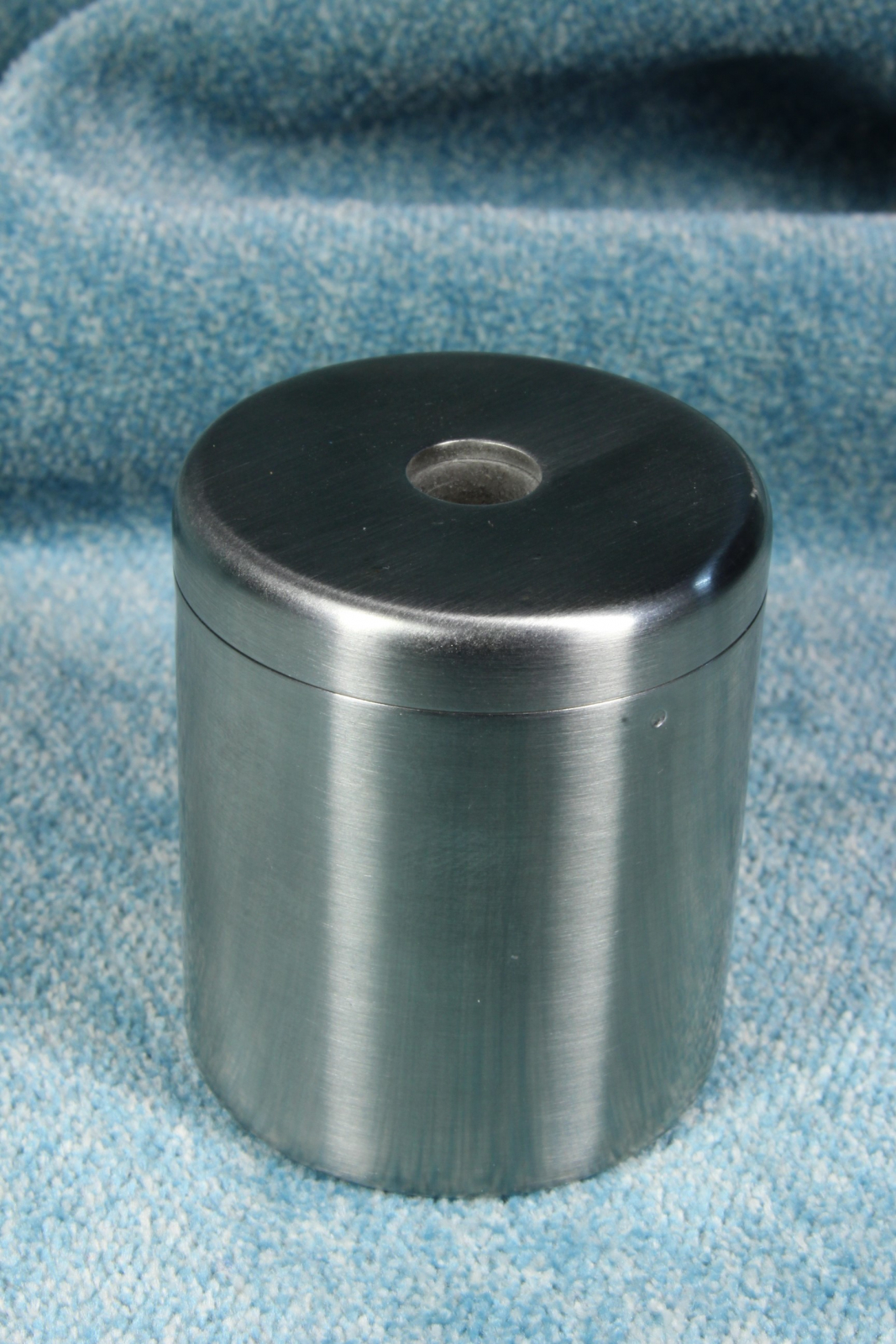 Antiques of cylindrical stainless steel pencil sharpener