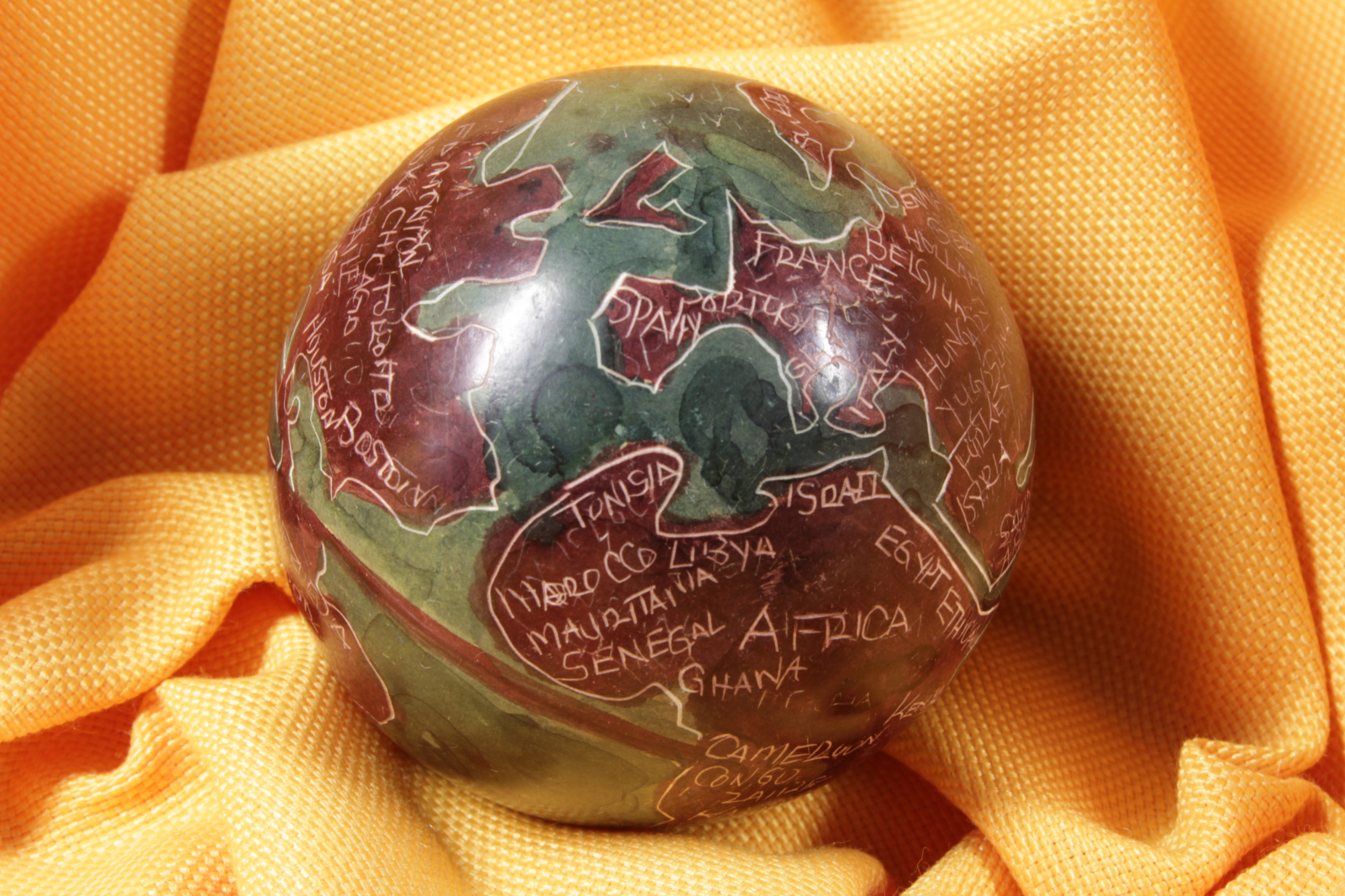 Antiques of ball earth globe stone