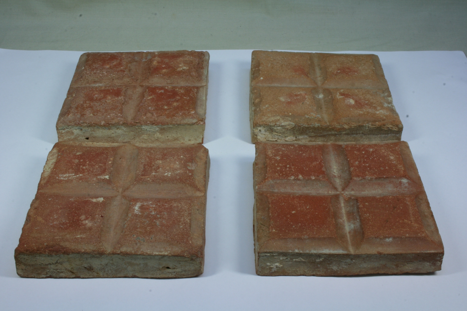 Antiques of pavement bricks ground ceramics terracotta tiling