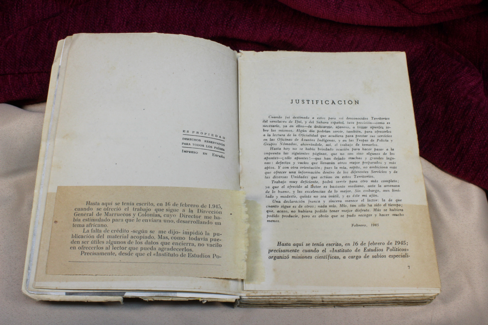 Libro Algo Sobre Río de Oro. Angel Domenech. 1946