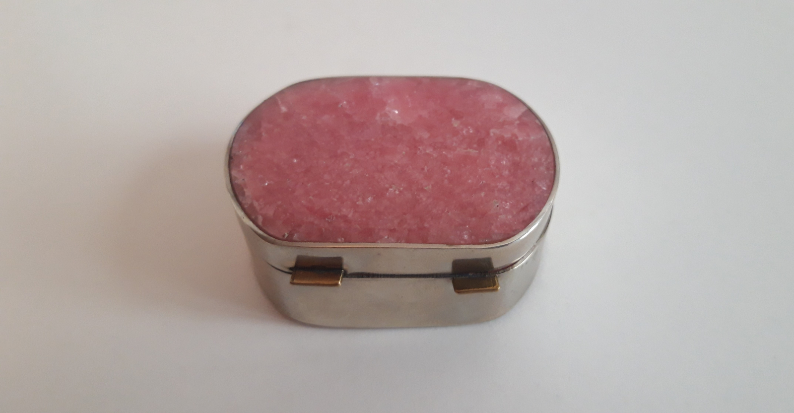 Antiques of rose quartz pill box