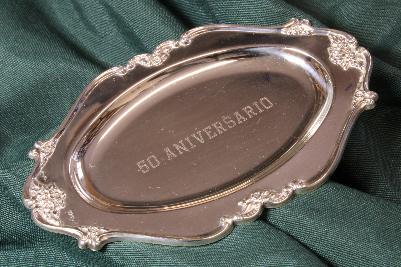 Antiques of small silver tray th anniversary farco