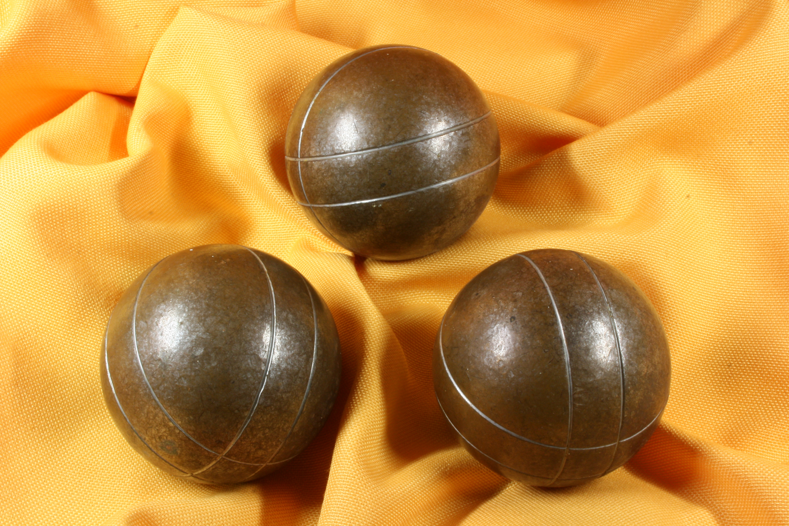 Antiques of set of three petanque balls