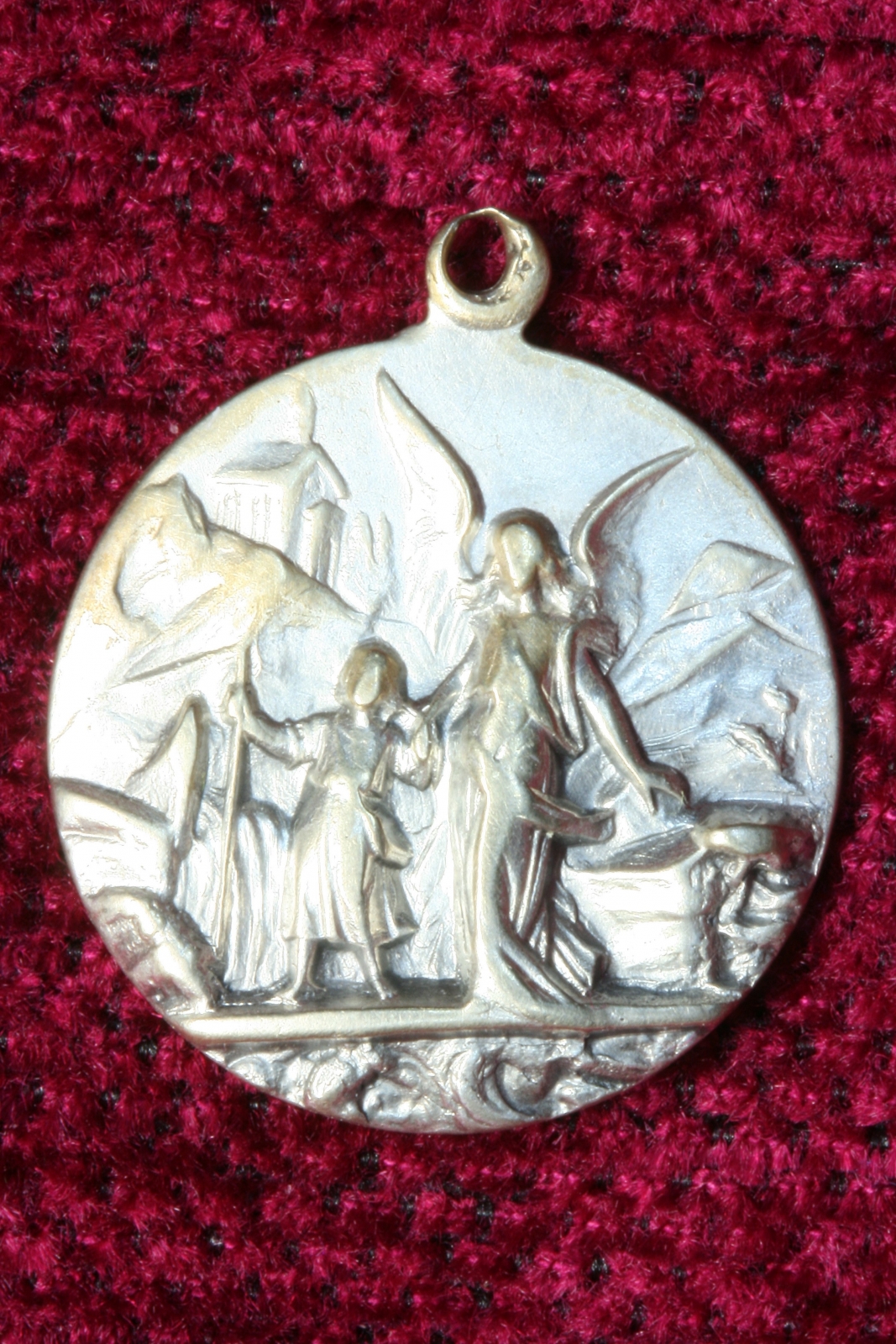 Antiques of guardian angel medal