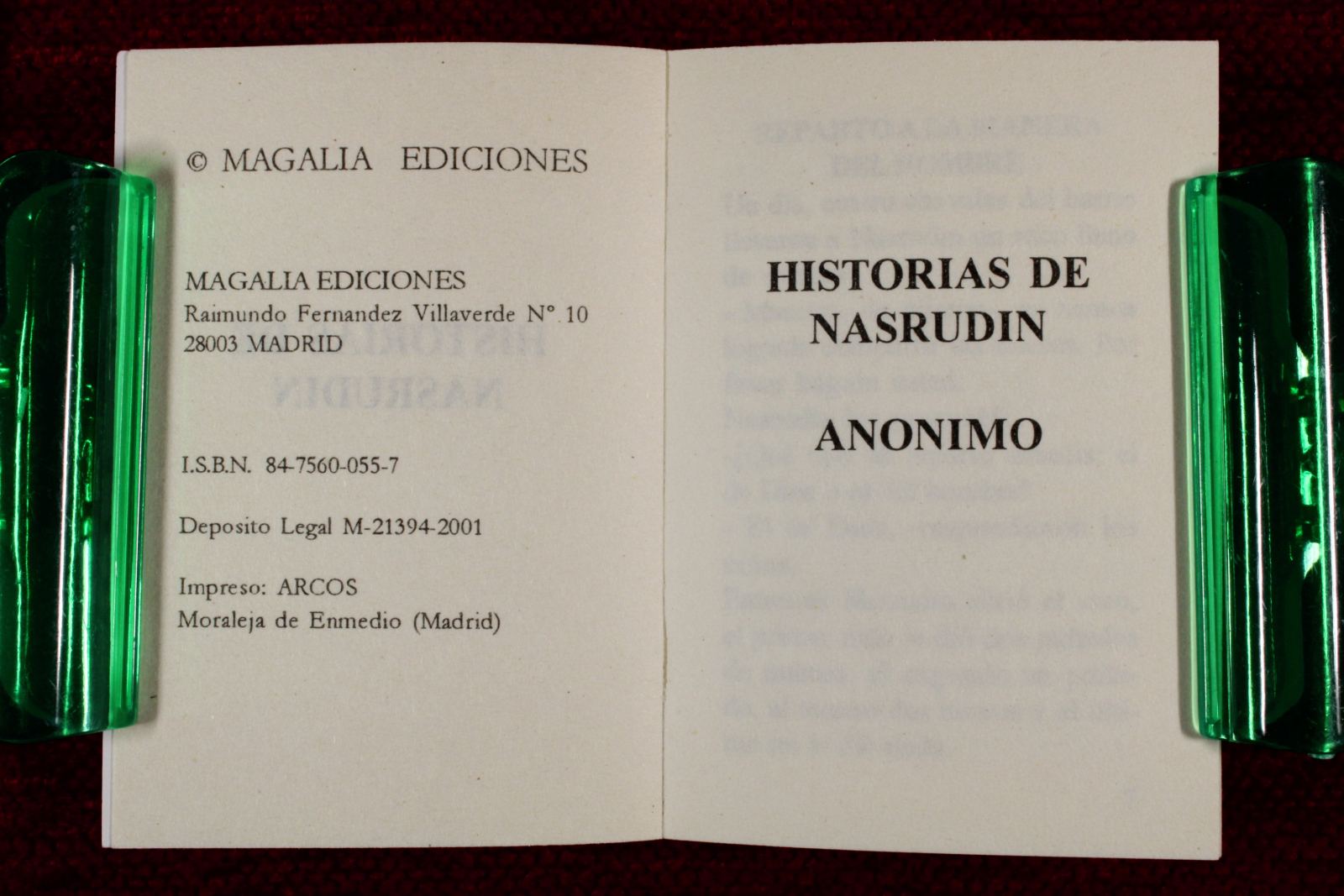 Mini libro Historias de Nasrudin. Anónimo.