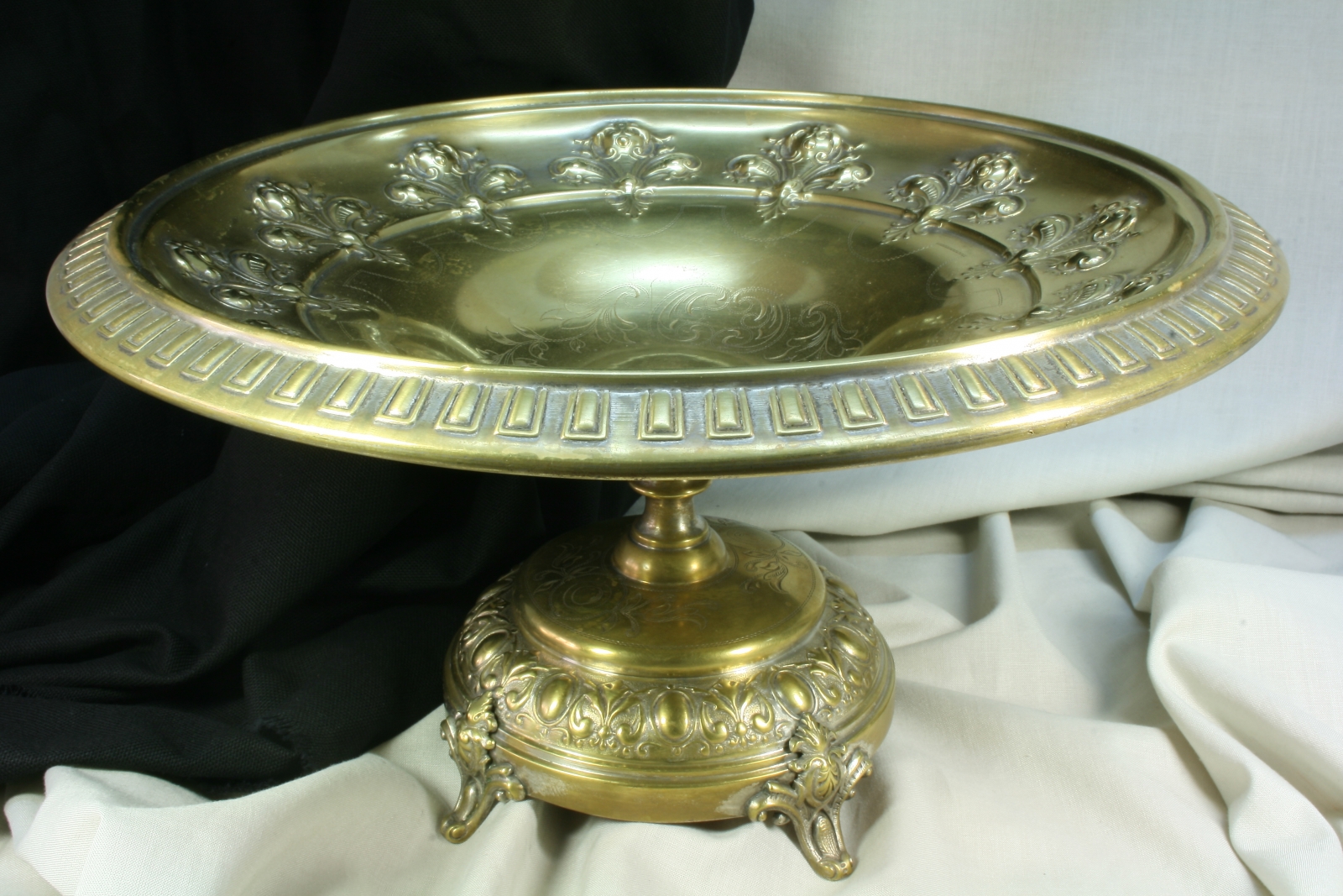 Antiques of centerpiece brass fruit platter art nouveau