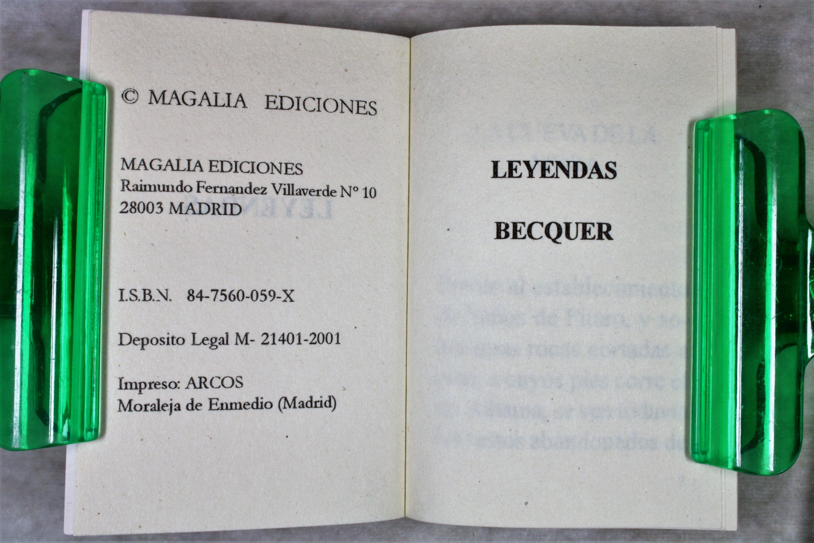 Libro Miniatura Leyendas de Bécquer