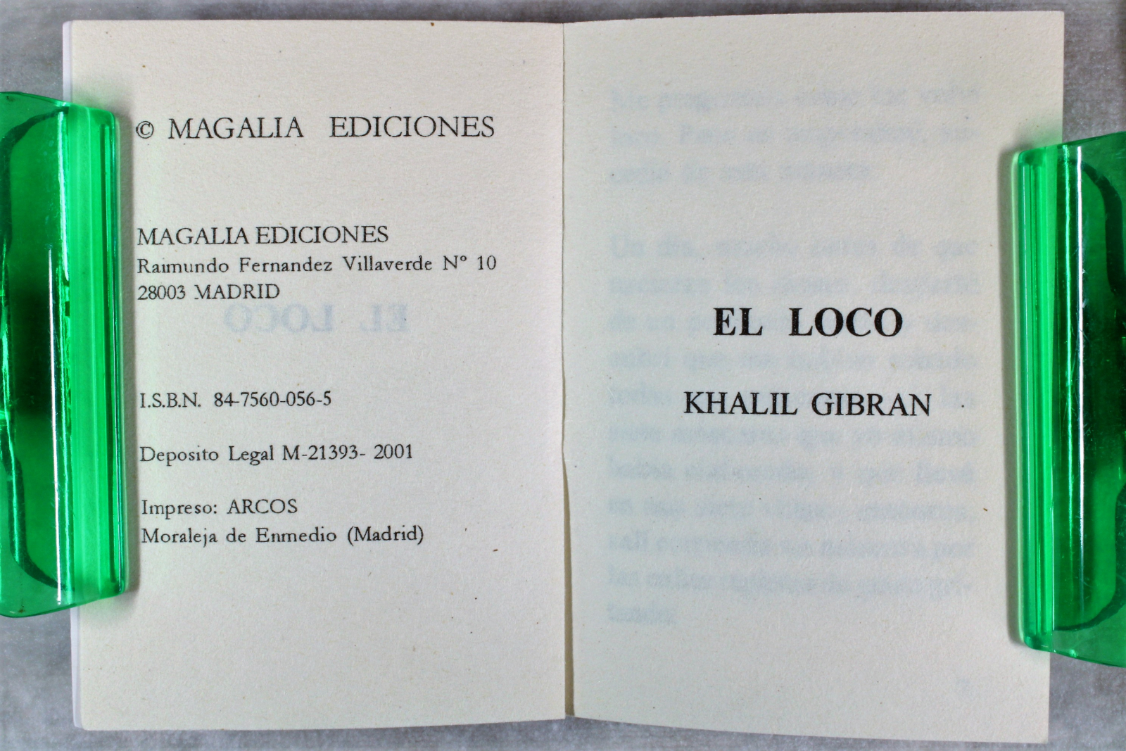 Libro Miniatura El Loco. Khalil Gibran