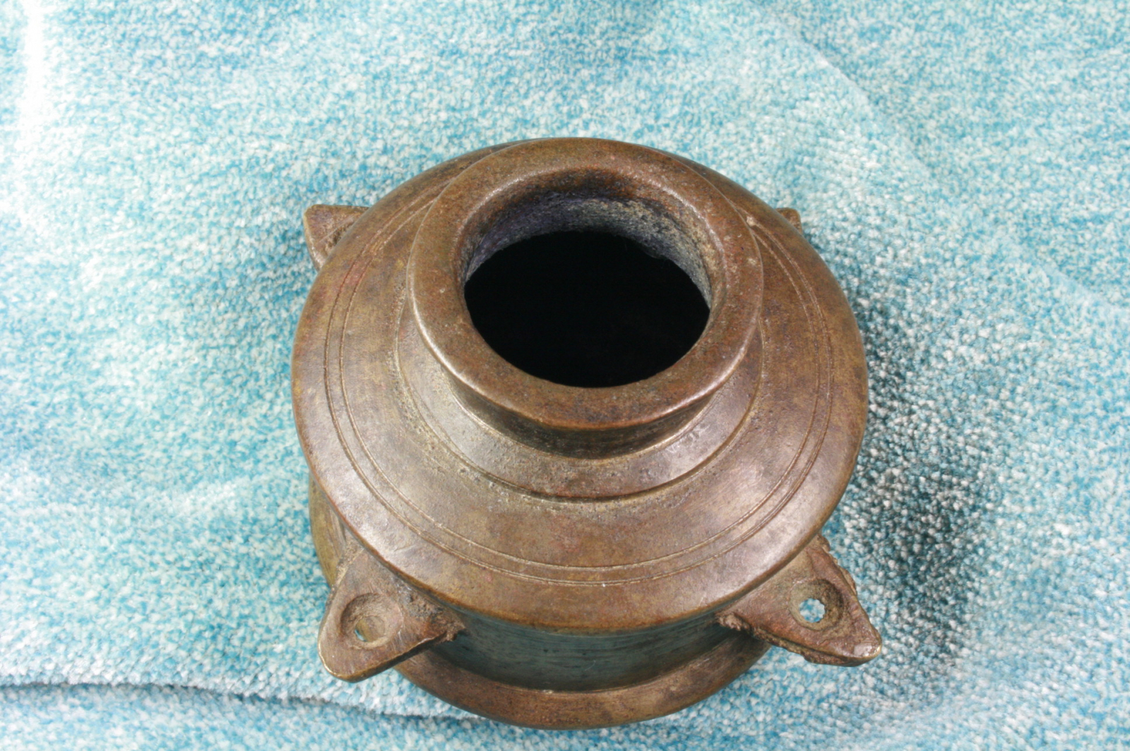 Antiques of hindu inkwell bronze