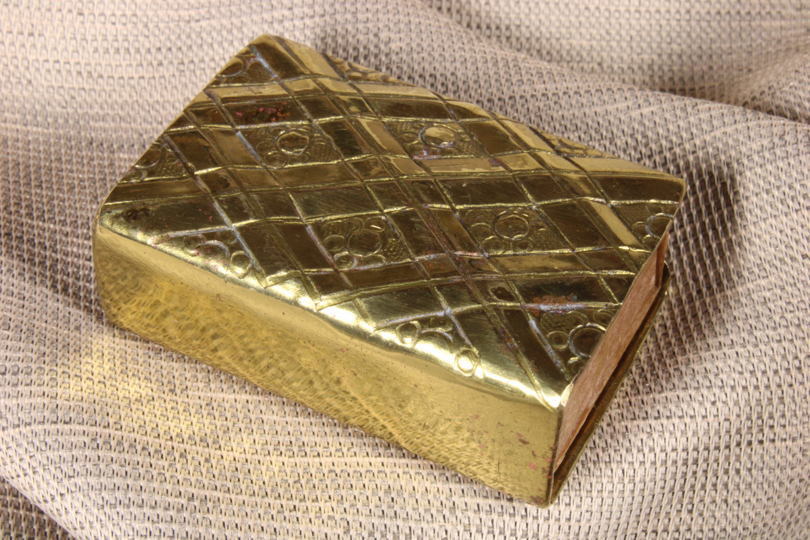 Antiques of brass matchbox cover