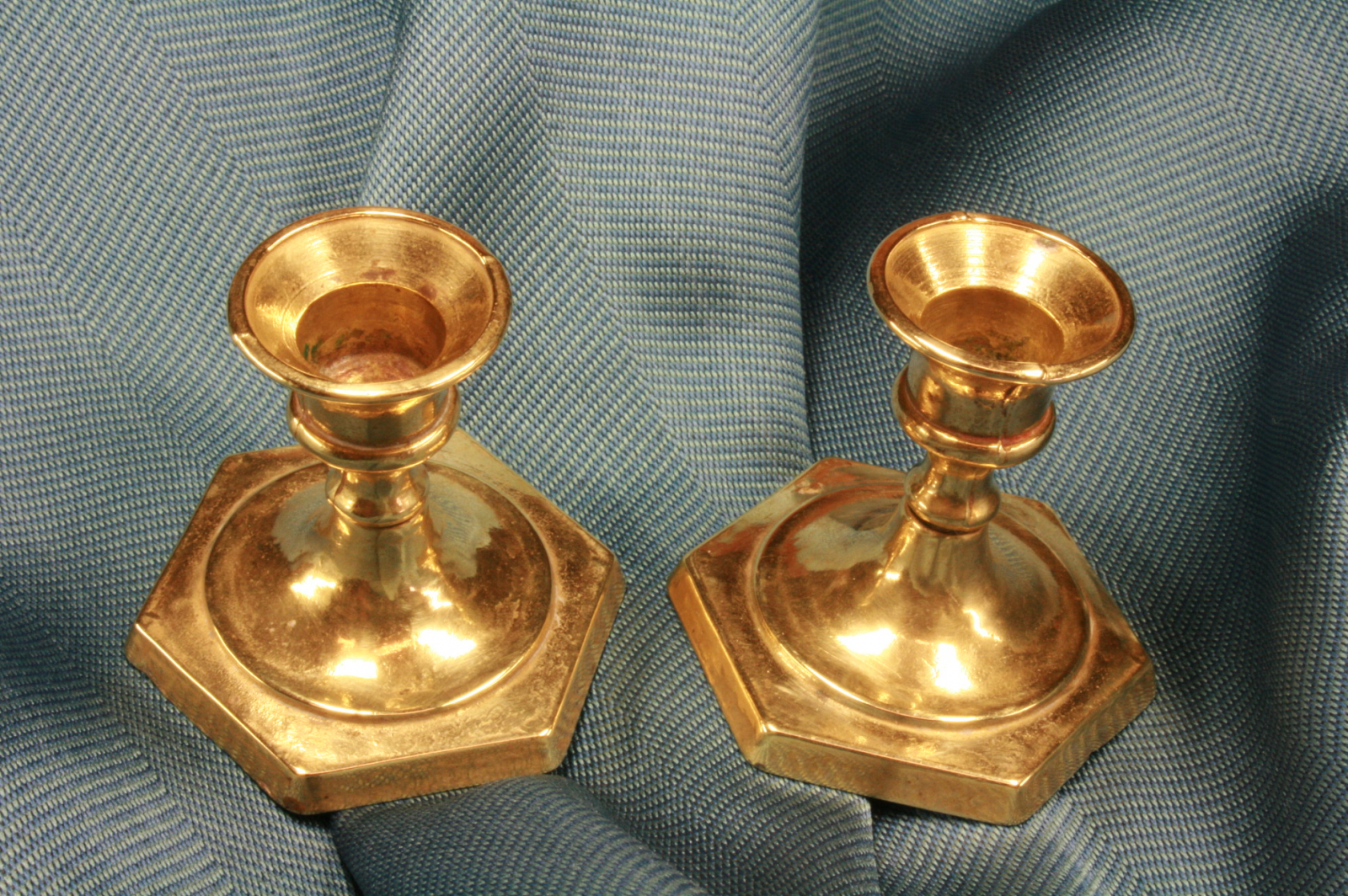 Antiques of pair of small candlesticks art deco