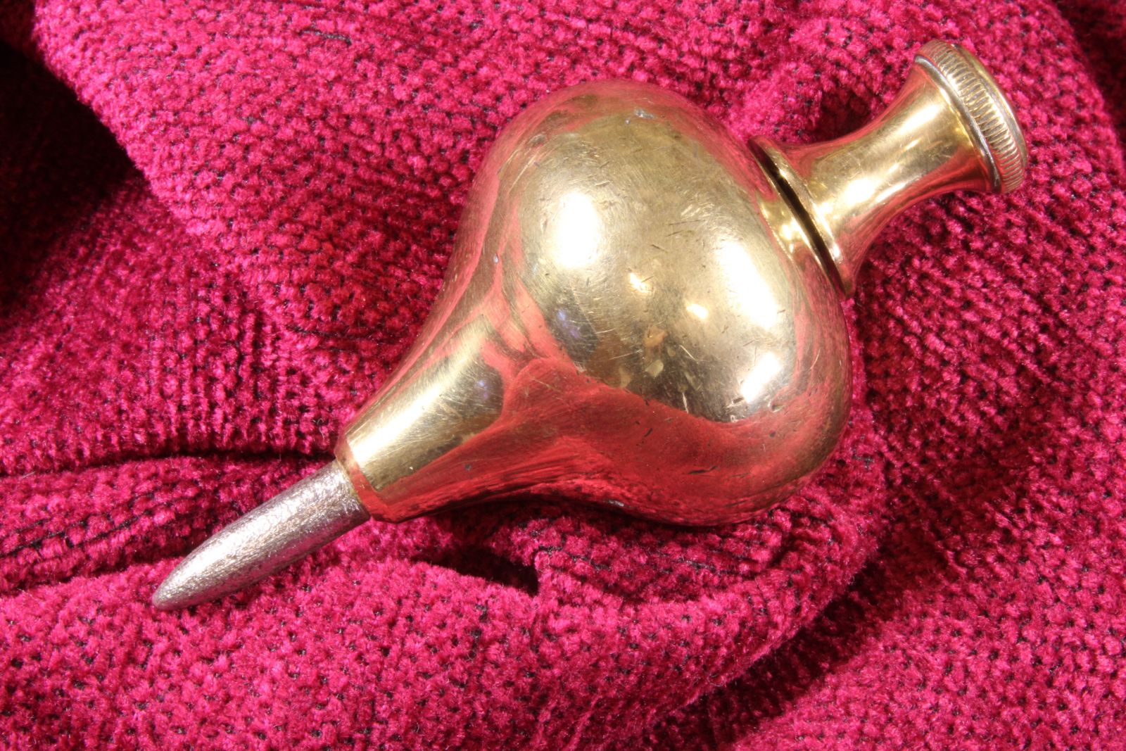 Antiques of instrumental plumb bob with contrast iron and bronze