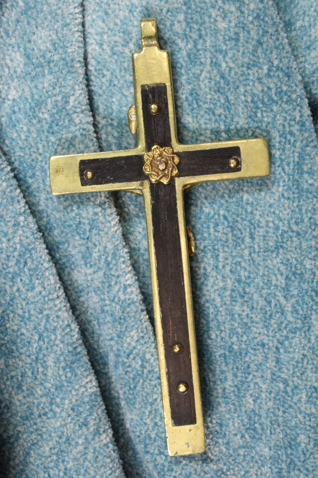 Crucifijo Cristo bronce y madera. S.XIX