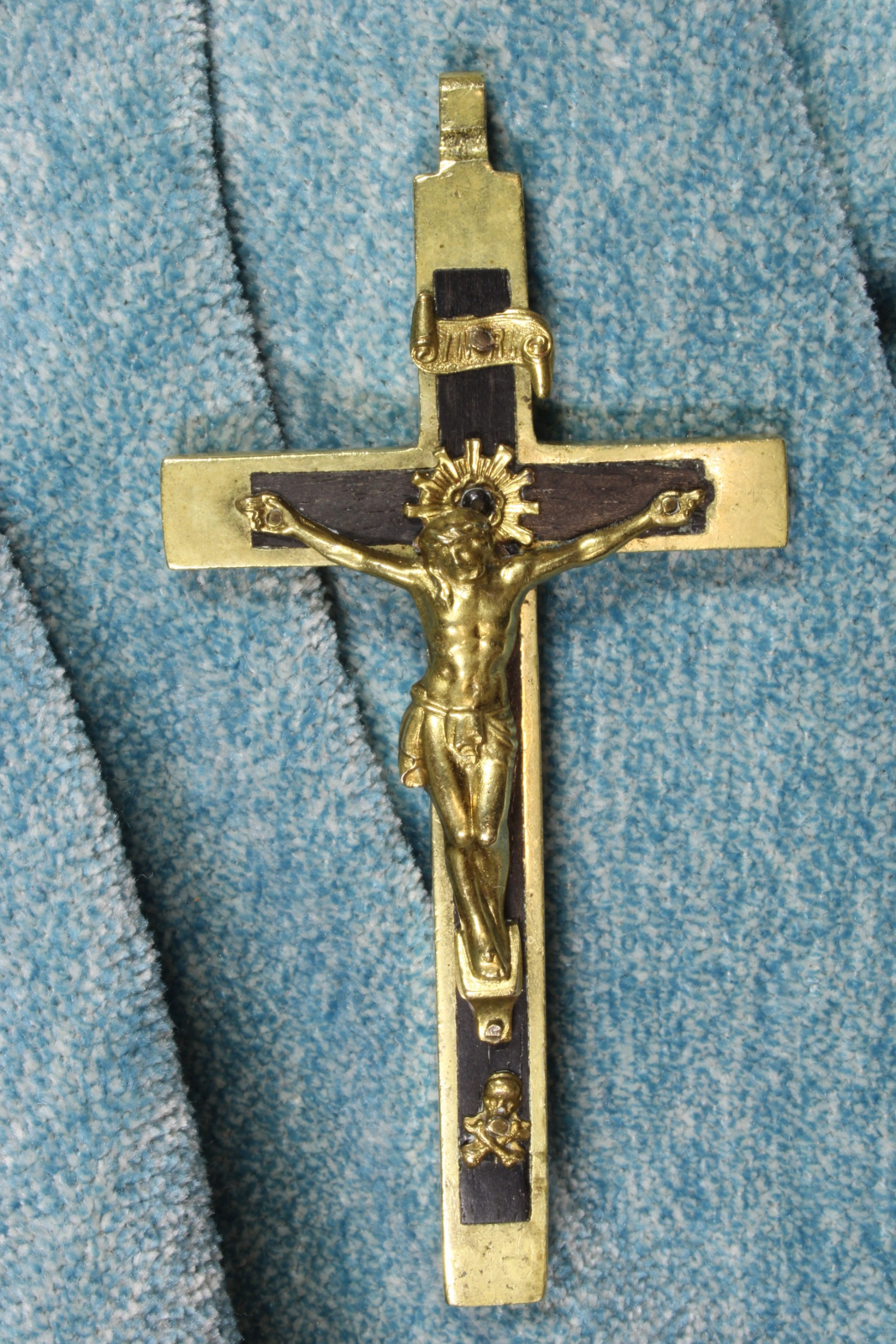 Antiques of crucifix christ bronze and wood