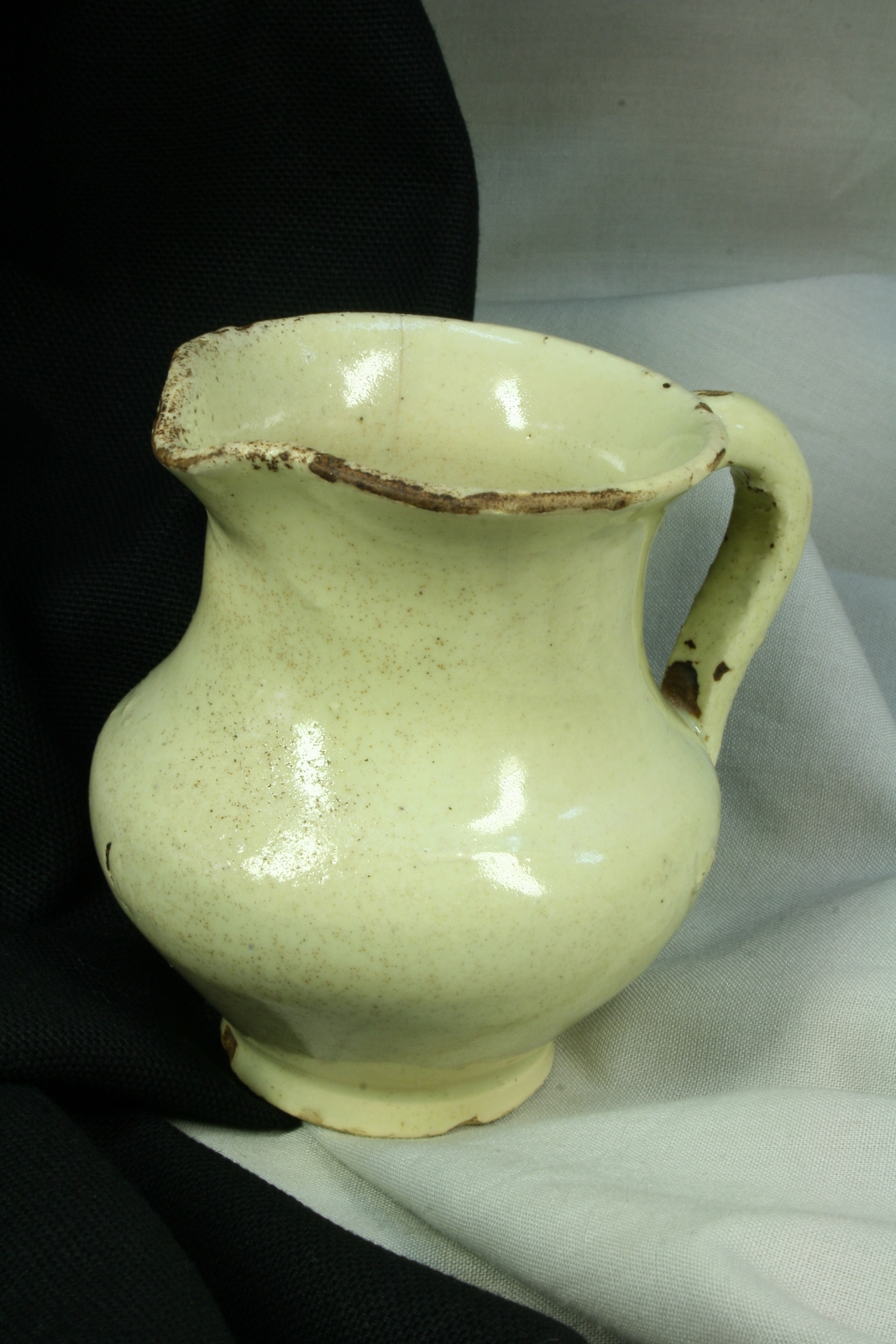 Antiques of ceramic jug enamel jar