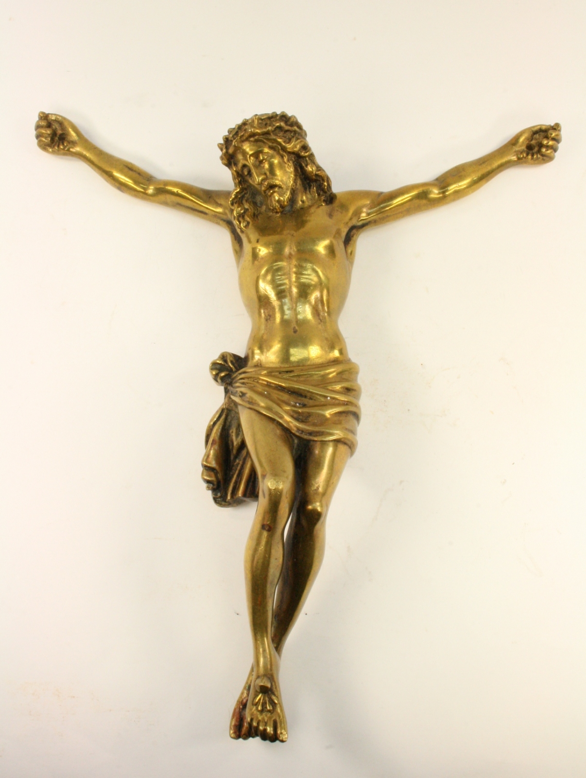 Antiguedades de cristo de bronce hueco