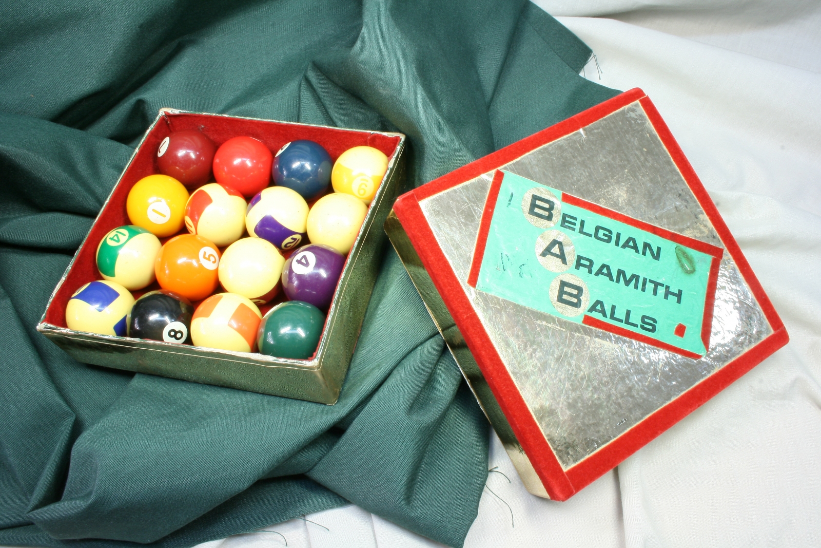 Antiques of set of billiard balls belgian aramith balls