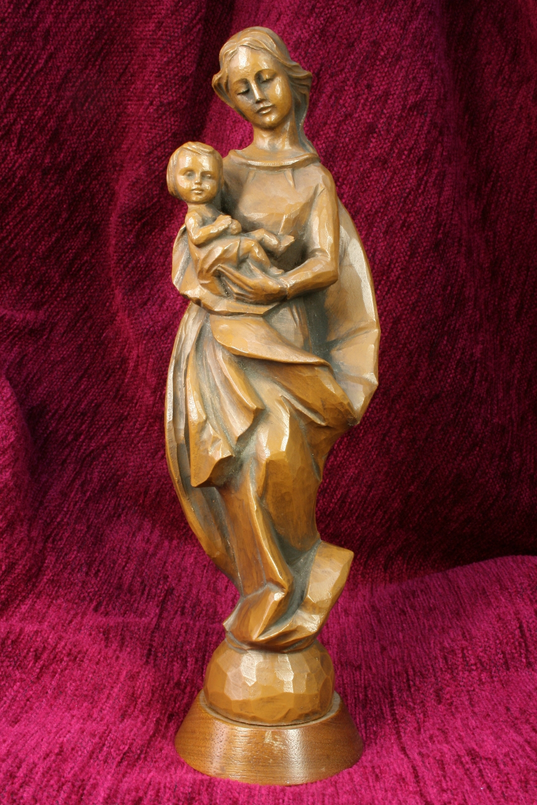 Antiques of madonna with child painted resin