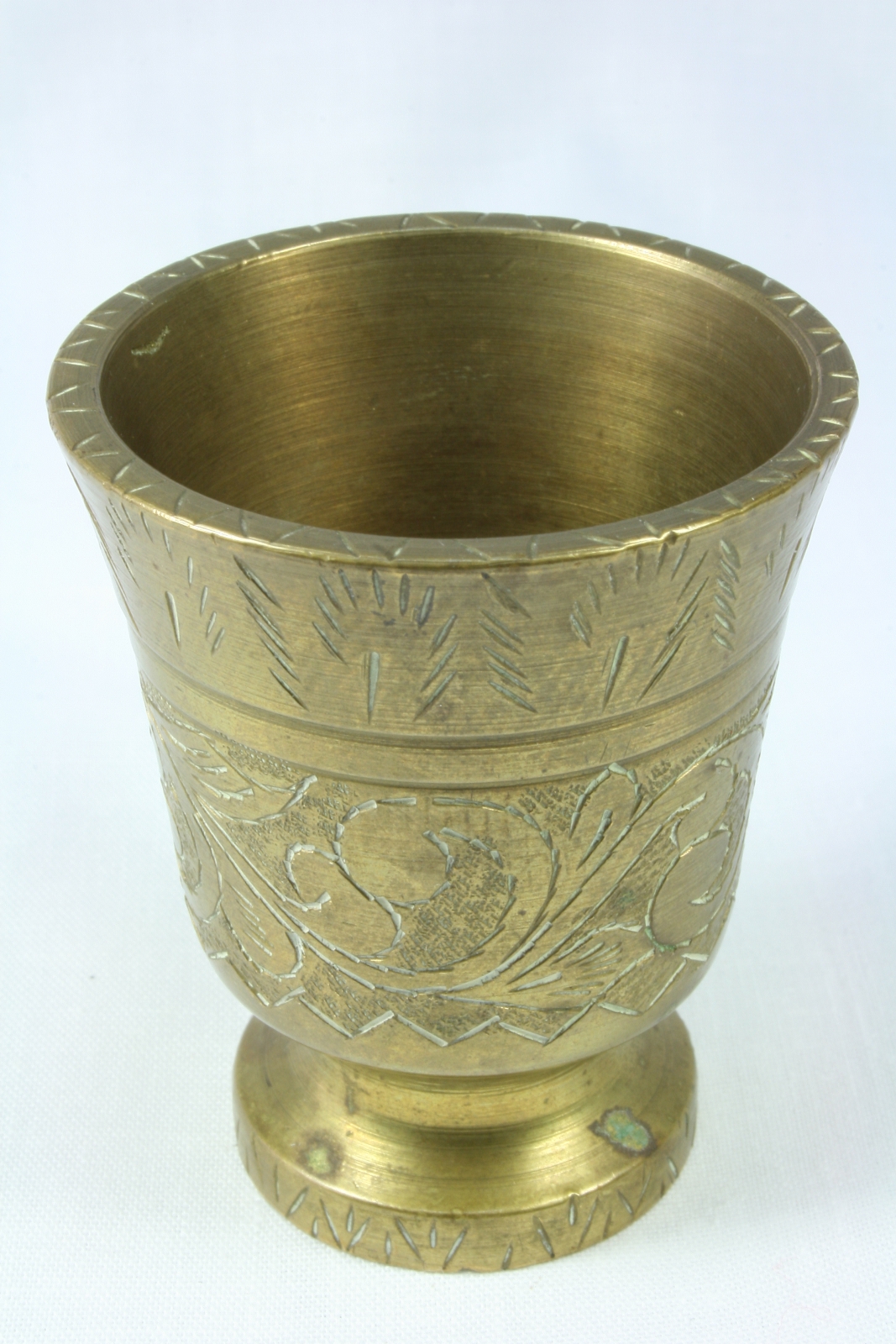 Antiques of brass carved glass carved container decorative element