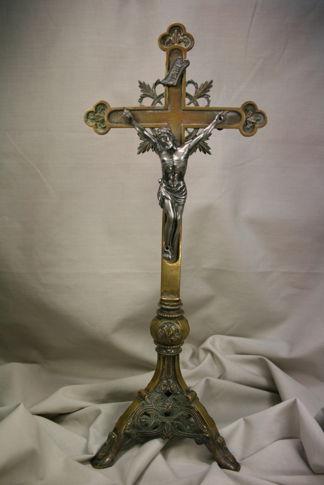 Antiques of crucifixes standing christ base cross