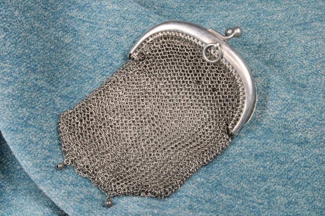 Antiguedades de bolso pequeño malla de plata s xx