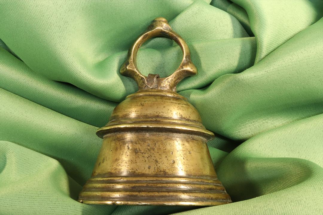 Antiques of african bronze bell with clapper