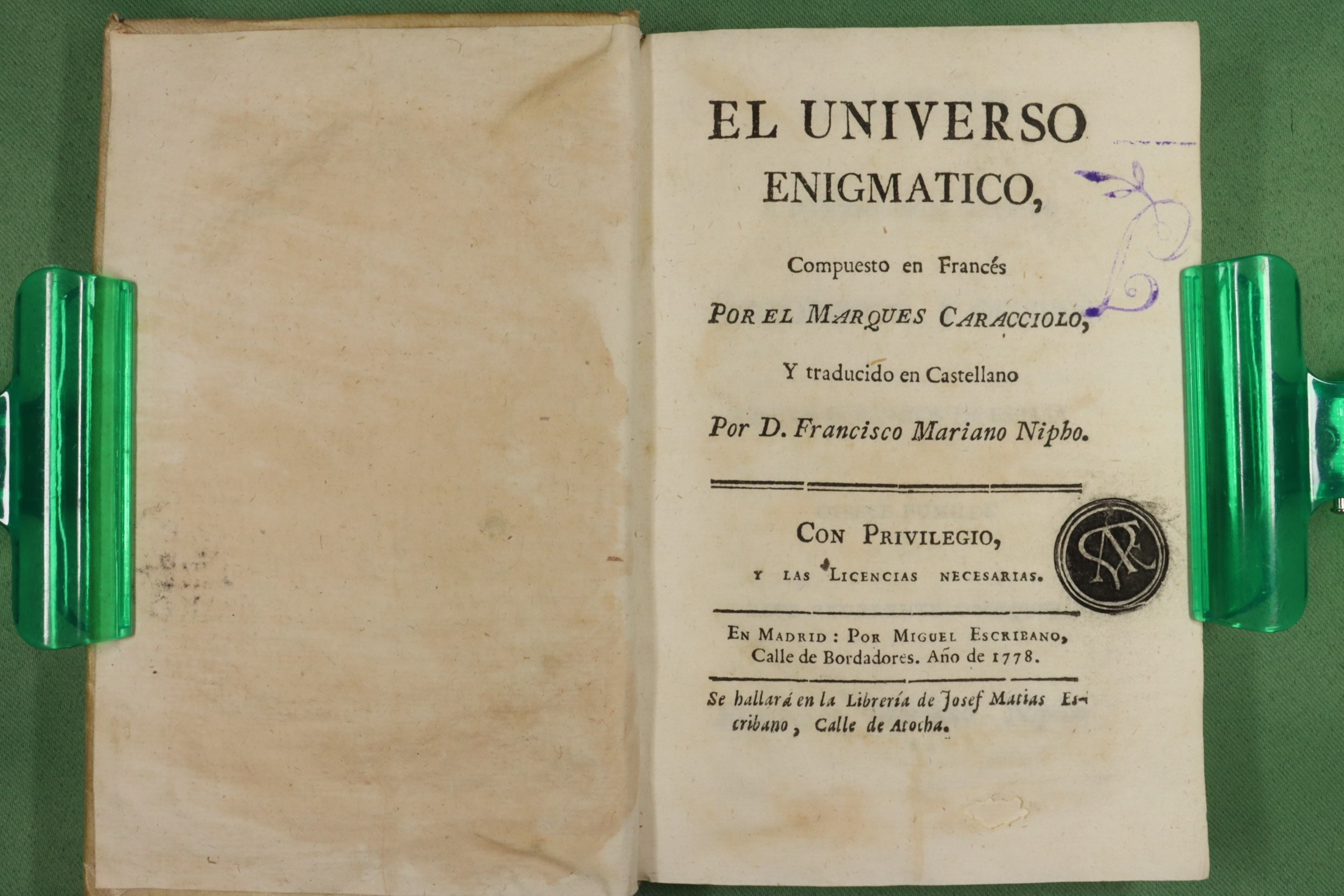 Antiques of book the enigmatic universe caracciolo pergamino